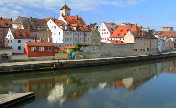 Regensburg Quayside on Donau