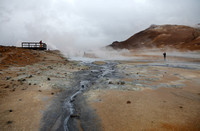Steaming outflows from fumaroles, Hverir