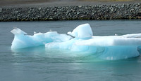 Blue Icebergs in Jokulsarlon outlet