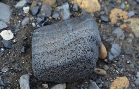 Eroded basalt rock