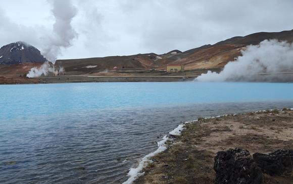 Cooling pond at geothermal station