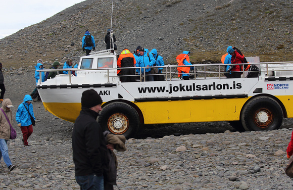 Duck boat at Jokulsarlon, S. Iceland