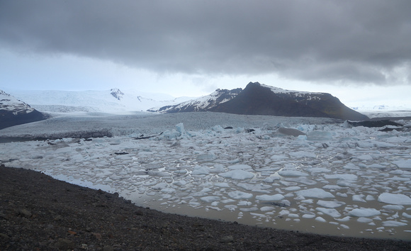 Panorama of glacier and lagoon