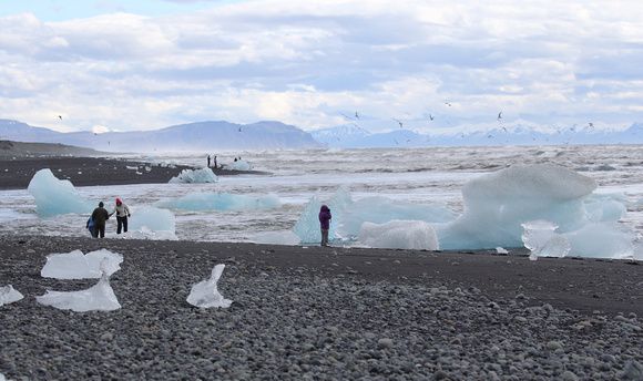 Walking among the icebergs, Jokulsarlon