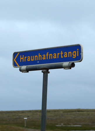 Sign for Hraunhafnartangi, Iceland's northernmost 'mainland' lighthouse