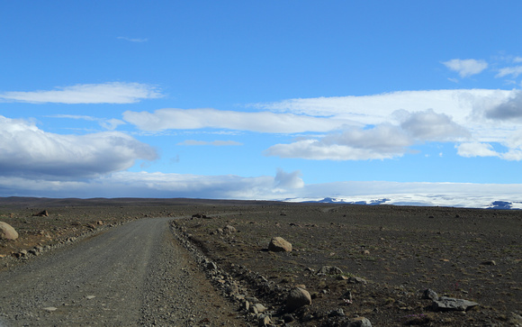 Rte 35, the Kjolur road; Hofsjokull on right horizon