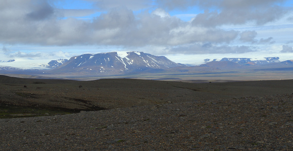 Mt Hrútfell and Langjokull glacier