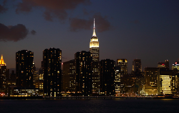 Empire State and Midtown skyline from Greenpoint, Brooklyn, NYC