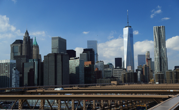 Downtown Manhattan from Brooklyn Bridge, NYC